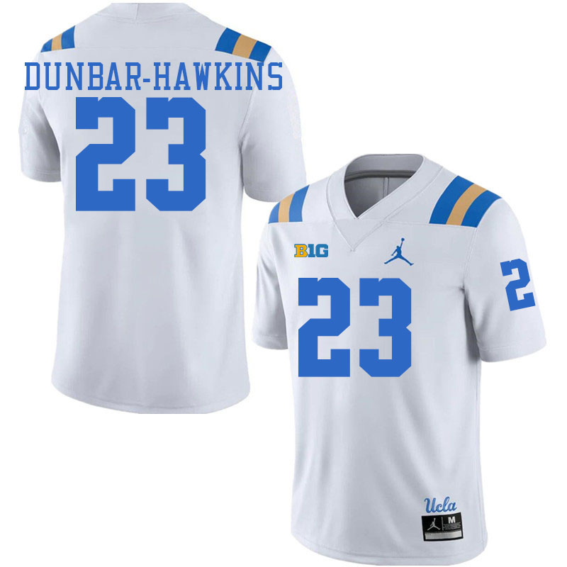 Men #23 Khristian Dunbar-Hawkins Big 10 Conference College Football Jerseys Stitched-White